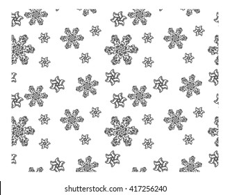 Seamless pattern. Ornament, Mandala, zentangle. Black and white vector illustration. Boho pattern.