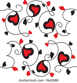 seamless pattern with ornament in the manner of heart