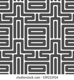 Seamless pattern. Ornament of thick lines. Abstract background. Vector illustration.