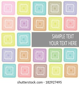 Seamless pattern ornamental colorful square