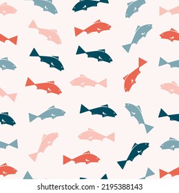 Seamless pattern of ornamental fish.Vector