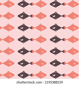 Seamless pattern of ornamental fish.Vector