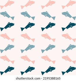 Seamless pattern of ornamental fish.Vector