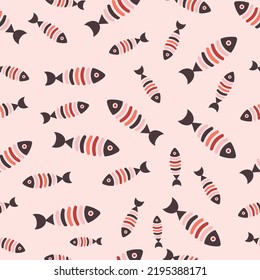 Seamless pattern of ornamental fish.Vector