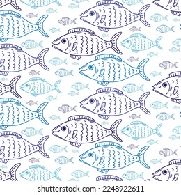 Nahtlose Muster von Zierfischen.Vektorgrafik