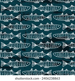 Seamless pattern of ornamental fish.Vector