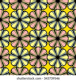 Seamless pattern with ornamental flowers