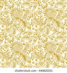Seamless pattern Ornamental. Mendy style.Floral paisley ornament. Ethnic decorative elements. Hand drawn background.