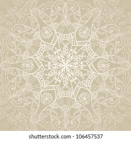 Seamless pattern With Ornamental Round Lace On Gradient Background
