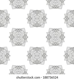 Seamless pattern with ornamental round lace pattern, can be used for wallpaper, pattern fills, ornate web page background, surface textures