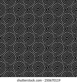 Seamless pattern. Ornamental pattern of spiral curls. 