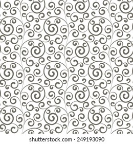 Seamless pattern. Ornamental pattern of the stylish lines and curls.