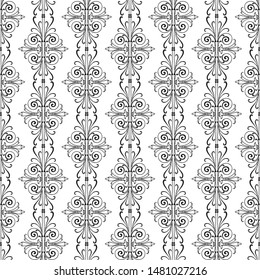 Seamless pattern of ornamental vintage design elements