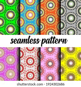 nahtlose Muster-Ornamente Geometrische Kreise aus Spinnstoffen
