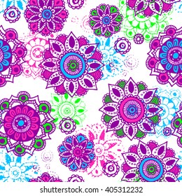 Seamless pattern with ornaments.  Vintage decorative elements. Hand drawn background. Islam, Arabic, Indian, ottoman motifs. Perfect for printing on fabric or paper