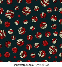 seamless pattern with ornament-vector illustration. On a black background with ornament. hand-drawn hands