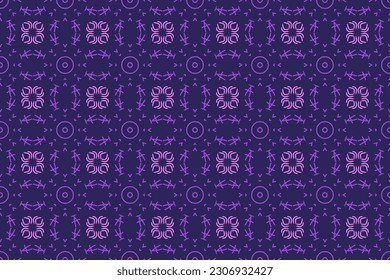 seamless pattern in ornate design with blue and purple color