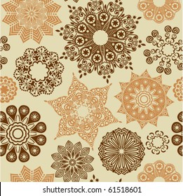 Seamless pattern with ornate flowers