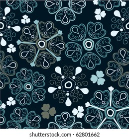 Seamless pattern with ornate flowers