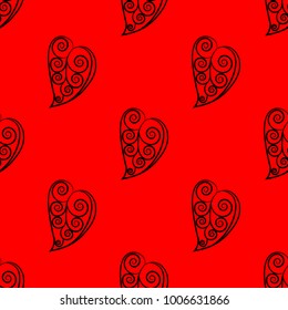 Seamless pattern with ornate heart.