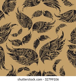  Seamless pattern with ornate wings (From my big "Seamless collection")