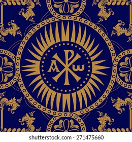 Seamless pattern, orthodox ornament