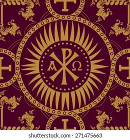 Seamless pattern, orthodox ornament