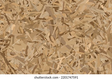 Seamless pattern of OSB boards from wood chips. Wooden building panels. Plywood vector texture. Oriented particle background. Sheet of fibreboard with fragments of compressed sawdust.