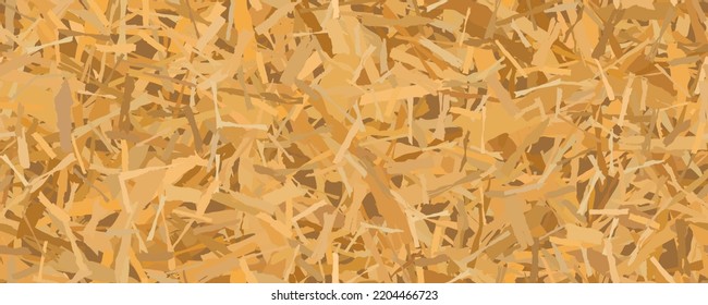 Seamless pattern of OSB from wooden chips. Plywood building panels. Vector texture. Oriented particle board background. Sheet of fibreboard with fragments of compressed sawdust.