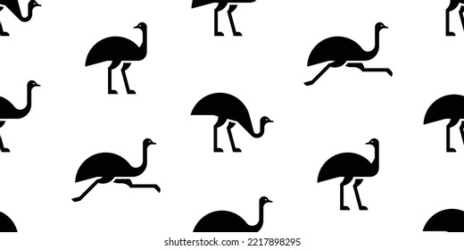 Seamless pattern with Ostrichs. isolated on white background