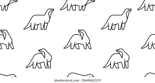 Seamless pattern with Otter logo. isolated on white background
