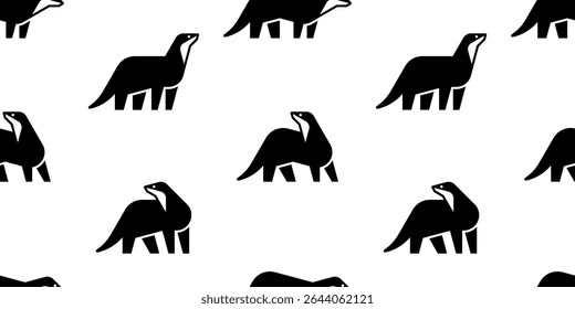 Seamless pattern with Otter logo. isolated on white background