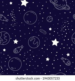 Seamless pattern with outer space views