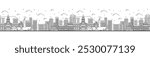 Seamless pattern with outline Cape Town South Africa City Skyline with Modern Buildings Isolated on White. Vector Illustration. Cape Town Cityscape with Landmarks. 