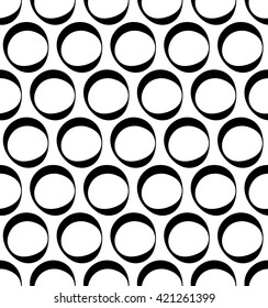 Seamless pattern with outline circles. Monochrome version.