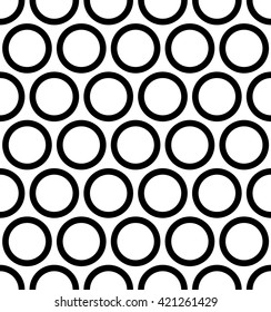 Seamless pattern with outline circles. Monochrome version.