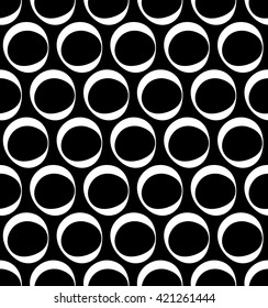 Seamless pattern with outline circles. Monochrome version.