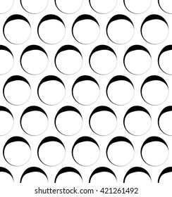 Seamless pattern with outline circles. Monochrome version.