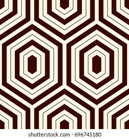 Seamless pattern with outline diamonds. Turtle shell motif. Honeycomb wallpaper. Repeated rhombuses and lozenges figures abstract background. Classic geometric ornament digital paper. Vector art