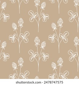 Seamless pattern, outline flowers in doodle style. Pastel colors design. Background, print for textiles, packaging