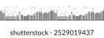 Seamless pattern with outline Jakarta Indonesia City Skyline with Modern Buildings Isolated on White. Vector Illustration. Jakarta Cityscape with Landmarks.