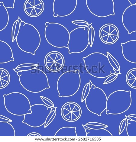 Seamless pattern with outline lemon and limes. Doodle print for banner, wallpaper, textile, wrapping paper, background, cards. Vector illustration in flat style