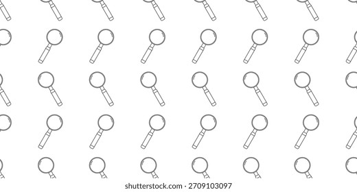 Modelo inconsútil de las lupas del contorno en estilo simple de la línea, perfecto para los fondos, los temas de la búsqueda, y los Diseños gráficos modernos, aislados en el fondo blanco