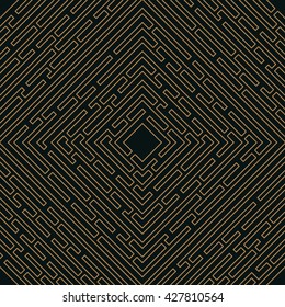 Seamless pattern with outline maze. Abstract vector background with a labyrinth. Probably used for banners, brochures, business cards, envelopes, letterheads. Vector illustration.