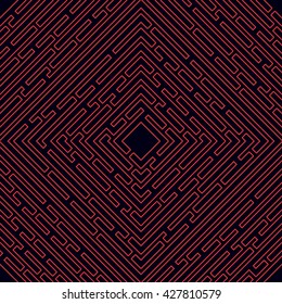 Seamless pattern with outline maze. Abstract vector background with a labyrinth. Probably used for banners, brochures, business cards, envelopes, letterheads. Vector illustration.