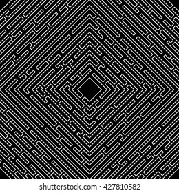 Seamless pattern with outline maze. Abstract vector background with a labyrinth. Probably used for banners, brochures, business cards, envelopes, letterheads. Vector illustration.