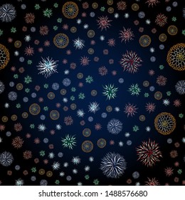 Seamless pattern of outline microbes. Colorful simple line elements from a medical concept. Editable vector stroke microbe. Virus icon. Hand drawn illustration. Virus, bacteria