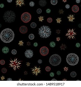 Seamless pattern of outline microbes. Colorful simple line elements from a medical concept. Editable vector stroke microbe. Virus icon. Hand drawn illustration. Virus, bacteria