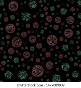 Seamless pattern of outline microbes. Colorful simple line elements from a medical concept. Editable vector stroke microbe. Virus icon. Hand drawn illustration. Virus, bacteria