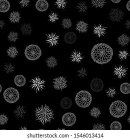 Seamless pattern of outline microbes. Isolated black simple line element illustration from a medical concept. Editable vector stroke microbe. Virus icon. Hand drawn illustration. Virus, bacteria